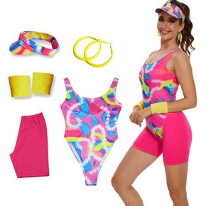 Saxcdyi 80s تجريب الزي ملحقات الزي مجموعة 2023 فيلم Margot Robbie Halloween Cosplay Suit Oufits للرجال نساء
