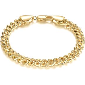 Gold Bracelets for Women Men Bracelet 14K Gold Cuban Link Chain for Men Womens Gold Bracelets Trendy Gold Chain Bracelet 7'' 7.5'' 8'' 8.5''