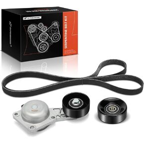 A-Premium Engine Serpentine Drive Belt Kit متوافقة مع سيارات فورد آند ستاركرافت للحافلات-E-150 ، E-250 ، E-350 Super Duty ، E-450 Super Duty ، F-250 Super Duty ، F-350 Super Duty ، F-450 Super Duty ، Starlite