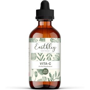 Earthley Wellness Vita-C, A Natural Source of Vitamin C, Whole Food Form of Vitamin C, Extracted from Amla Berries, Orange Peel, and Dandelion Leaf (2oz)