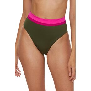 Trina Turk Women's Monaco Colorblock High Waisted Bikini Bottom, Cheeky Coverage, Swimwear Separates