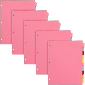 Pukka Pad 10 Part Dividers - 1 Pack of 10 Tab Set, 3-Ring Binder Compatible, 8 1/2 x 11 Inches - Pastel Colors