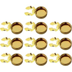 10pcs Brass Round Cuff Button Cover Cuff Links for Wedding Formal Shirt Mens Formal Button Covers Imitation Cufflinks, Small