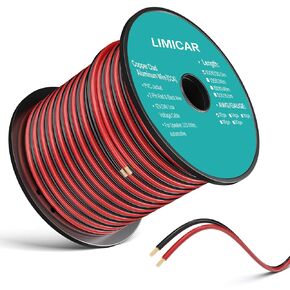 سلك 12 قدمًا ، سلك كهربائي 100 قدم ، حبل تمديد 12AWG CCA المرن والأسود مرن 12AWG مع سترة PVC متينة ، لشريط LED ، السيارات ، مكبر صوت ، 12 فولت/24 فولت العاصمة