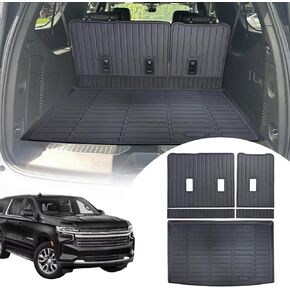 Cargo Liners Backrest Mat Compatible with Chevy Chevrolet Suburban & GMC Yukon XL Accessories 2021-2025 Rear Trunk Mat Rear Seat Back Cover Protector All Weather Anti-Slip Split Dog Liner