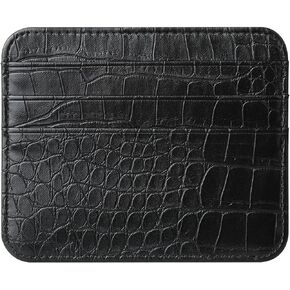 PU LEATHER WEATH ULTRA-WALLET ، محفظة إدراج بطاقة مزدوجة على الوجهين ، غطاء حماية بطاقة الائتمان الحد الأدنى ، حقيبة بطاقة بطاقة الفتحة المتعددة (أخضر)