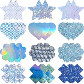 Pasties Nipple Covers Stickers for Women Rave Party Disposable Sticky Breast Petals - 12 Pairs