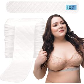 Bra Liners to Absorb Sweat Under Breasts, 100% Cotton Bra Sweat Liners/Tummy Liners for Sweat Rash for Women & Men 15.7 * 3in