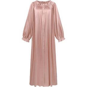 PRODESIGN Long Nightgowns for Women - Long Sleeve Vintage Off the Shoulder Sleepwear Victorian Nightdress Button Up Nightgown