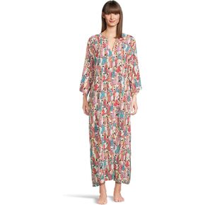 N Natori للسيدات البارزة الطول Caftan طول 52 "