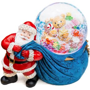 Christmas Santa Claus Musical Snow Globe Clearance, Automatic Snowfall, Dual Mode Lighting Perfect, Xmas Present for Families Friends Love Ones,Plays 14 Christmas Carols