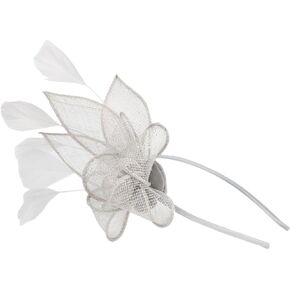 Elegant Grey Fascinator Hat for Women with Detachable Clip and Headband, Perfect for Tea Party, Cocktail Party, Halloween, Christmas