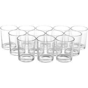 Royal Imports Clear Glass Votive Candle Holder, Tealight Candles Holders, Centerpiece Cups, Home Decor Spa Wedding Birthday Restaurant Party Holiday - 12 Pack