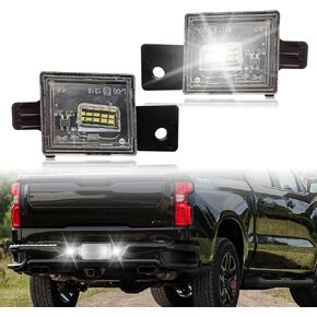 LED License Plate Light Rear Tag Lamp Compatible with 2014-2022 Chevy Silverado GMC Sierra 1500 2500HD 3500HD 2015-2021 Colorado Canyon Pickup Truck License Plate Lights Assembly Tag Lamp 6000K