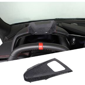 Real Carbon Fiber Interior Upper Dash Instrument Panel Cover Fit for Chevrolet Corvette C8 Stingray 2020-2024, Console Upper Dash Board Trim Frame Decorative Accessories, with HUD (Red)