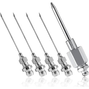 6 حزمة فوهة إبرة الشحوم - موزع إبرة ضيقة مع 1/8 "مؤشرات ترابط NPT - تحمل إبرة حاقن الشحوم للمساحات الصغيرة والمحفوظة