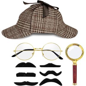 Detective Outfit Accessories for Adults Men Women with Detective Hat for Dress Up 16