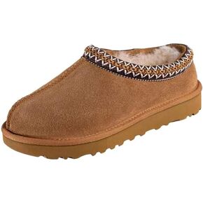 Women's Slipper Slip On For Women Suede Leather Comfy Fur Fleece Lined Short Mini Boot Indoor/Outdoor Tasman Slippers
