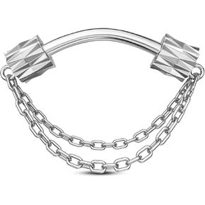 Jewseen F136 Titanium Septum Rings 16g Internally Threaded Septum Jewelry Gold Septum Piercing Chain Helix Piercing Jewelry for Women