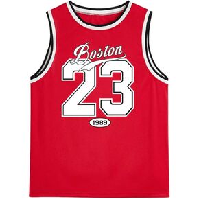 Milumia Men's Letter Print Round Neck Tank Top Contrast Binding Gym Workout Tops