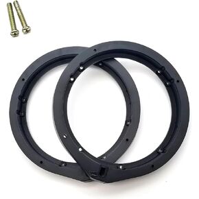 2 PCS Car Speaker Adapters, 6.5" Front & Rear Door Aftermarket Speaker Adapter Gasket with Screws, Compatible with Honda Civic/Fit/Accord/Lingpai/Chengfan/CRV/Venezi (Black)