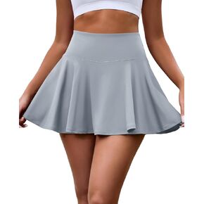 Black Pleated Tennis Skirt with Shorts Underneath for Women Flowy Athletic Dress for Golf Sports Skirts