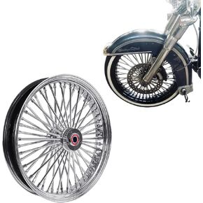 21'' Front Wheel for 2007-Later Softail Harley 21 Wheel Updating, 52 Spoke Laced 21x3.5 Fat Spoke Wheel for Harley Softail Front Wheel