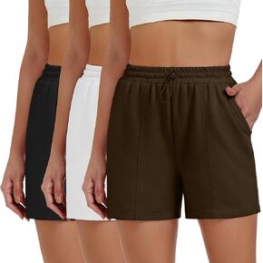 Neer 3 Pack Women Women's Drays Shorts High Pherced Summer Summer Athletic Sirts مع جيوب in Kuwait