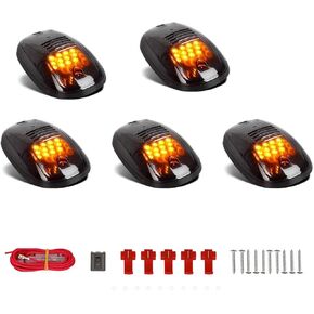 NPAUTO 5PCS 12 LED LED AMBER CAB LIGHTS استبدال 2003-2018 DODGE RAM 1500 2500 3500 4500 5500 سقف أعلى مصابيح الجري مع الأسلاك مع الأسلاك