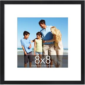 TWING 6x6 Picture Frames,Black Picture Frames Display Pictures 4x4 with Mat or 6x6 Without Mat,Square Picture Frame Collage for Wall Decor Mounting or Tabletop, Ideal Gift to Family and Friends,1 Pack