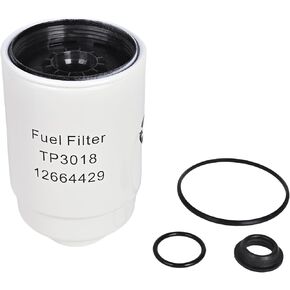 6.6L Duramax Diesel Fuel Filter TP3018 Compatible with 2001-2016 Chevy Express Silverado 2500HD 3500 HD/GMC Sierra Savana Replaces TP3012, 12664429, 12633243, 19305685