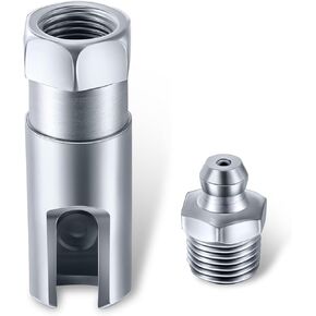 1 PC Automotive 90 درجة شحوم مقرنة Quick Fill Fill Greas Pun Adapter ، usp-in ins-in trip angle agpler مع 1/8 "npt ، أداة تعديل محمولة ، لشاحنات السيارات (الفضة)