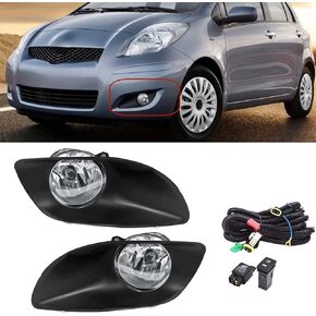 Munirater 1Pair of Fog Lights RH & LH استبدال 2007-2011 YARIS 4DOOR مصابيح الضباب الصافية +مجموعة التبديل