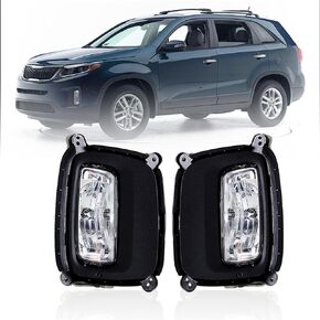 WFLNHB Fog Lights Replacement for Kia Sorento 2014 2015 Clear Lens with Bulbs Bezel Front Driving Fog Light Left Right Side