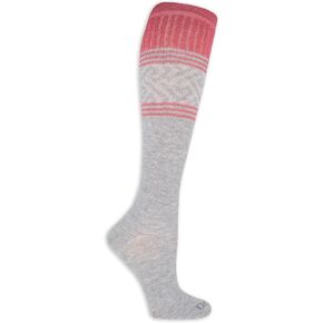 Dr. Scholl's Women's Graduated Compression Geometric Stripe Pattern Knee High Socks 1 Pair Pack, Gray, Women's Shoe Size: 4-10