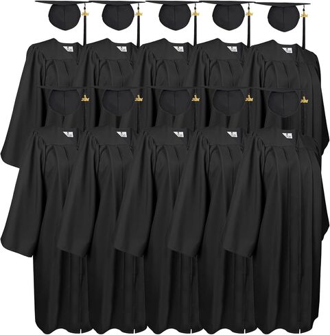 GradPlaza Matte Graduation Cap and Gown 2025 Tassel Year Set for Middle High School College for Adult Graduation Robe in Kuwait