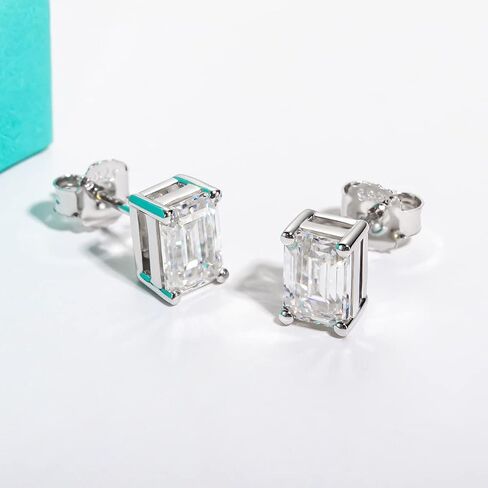 AnuClub 1.2-4cttw 10K Post Princess Cut Moissanite Stud Earrings for Women, D Color VVS1 925 Sterling Silver Earrings in Saudi Arabia