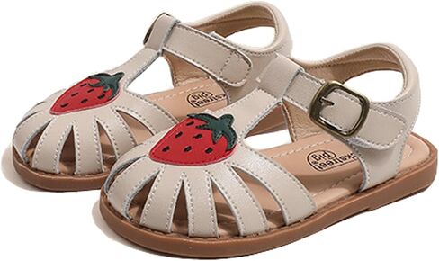 Wuiwuiyu الصغار الصغار Little T-Strap Hook & Loop Dress Strawberry Summer Shoes Angle Toe Carrot Sandals in Saudi Arabia