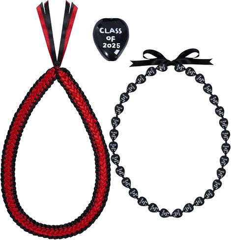 2Pcs Graduation Leis Class of 2025 Nut Leis Beads Ribbon Hawaiian Style for Graduation Party Accessories in Saudi Arabia