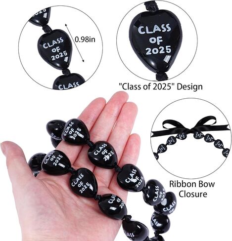 2Pcs Graduation Leis Class of 2025 Nut Leis Beads Ribbon Hawaiian Style for Graduation Party Accessories in Saudi Arabia