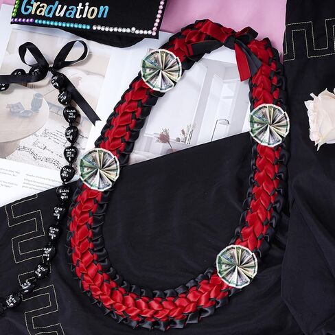 2Pcs Graduation Leis Class of 2025 Nut Leis Beads Ribbon Hawaiian Style for Graduation Party Accessories in Saudi Arabia