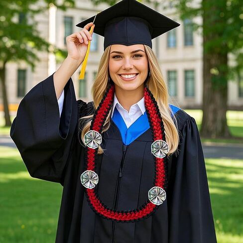2Pcs Graduation Leis Class of 2025 Nut Leis Beads Ribbon Hawaiian Style for Graduation Party Accessories in Saudi Arabia