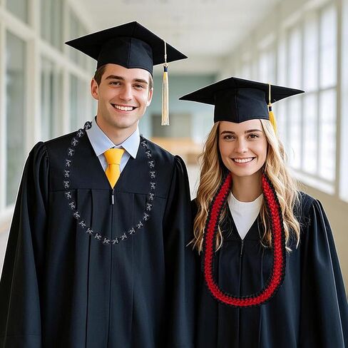 2Pcs Graduation Leis Class of 2025 Nut Leis Beads Ribbon Hawaiian Style for Graduation Party Accessories in Saudi Arabia