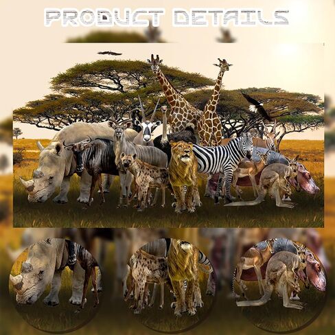 7x5ft الاستوائية الغابات الأفريقية الغابة سفاري خلفية ذات المناظر الطبيعية الخلابة لافتة كبيرة حيوانات واقعية الزرافة الظباء الأسد التصوير خلفية الإمدادات فوتوبوث الدعائم in Kuwait
