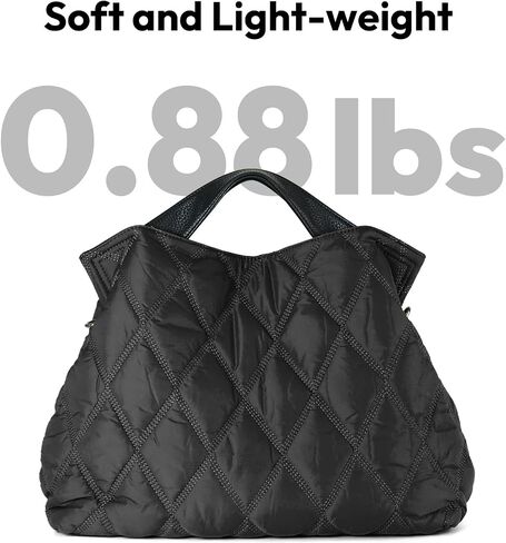 Lightweight Quilted Puffer Tote Bag for Women, Shoulder Bag with Adjustable Straps, Large Capacity Puffy Tote in Saudi Arabia