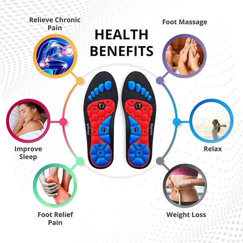 Magnetic Insoles, 1 Pair Acupressure Massage Insoles, Magnetic Therapy Insoles for Men and Women, Orthopedic Insoles Plantar Foot Health Care (Men 4-6.5 | Women 6-8.5 | 25.5cm) in Saudi Arabia