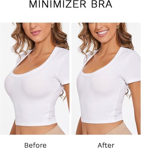 حمالات الصدر Minimizer للنساء التغطية الكاملة بالإضافة إلى صدرية تي شيرت الحجم مع دعم الأسلاك للثدي الثقيل in Kuwait