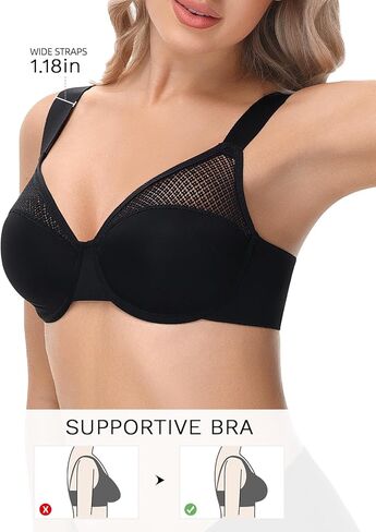 Minimizer Bras for Women Full Coverage Plus Size T-Shirt Bra with Underwire Support for Heavy Breast in Kuwait