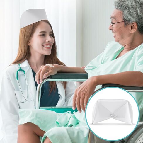 White Nurse Hat Nurses Caps Female Headband Nurse Cap Costume Decorations Accessories Party Supplies Vintage Stage Outfit for Graduation Nursing Party and Pins in Saudi Arabia
