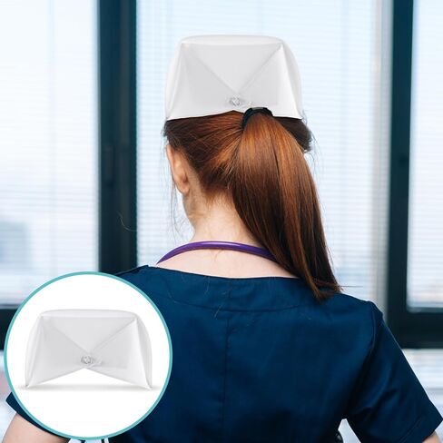 White Nurse Hat Nurses Caps Female Headband Nurse Cap Costume Decorations Accessories Party Supplies Vintage Stage Outfit for Graduation Nursing Party and Pins in Saudi Arabia